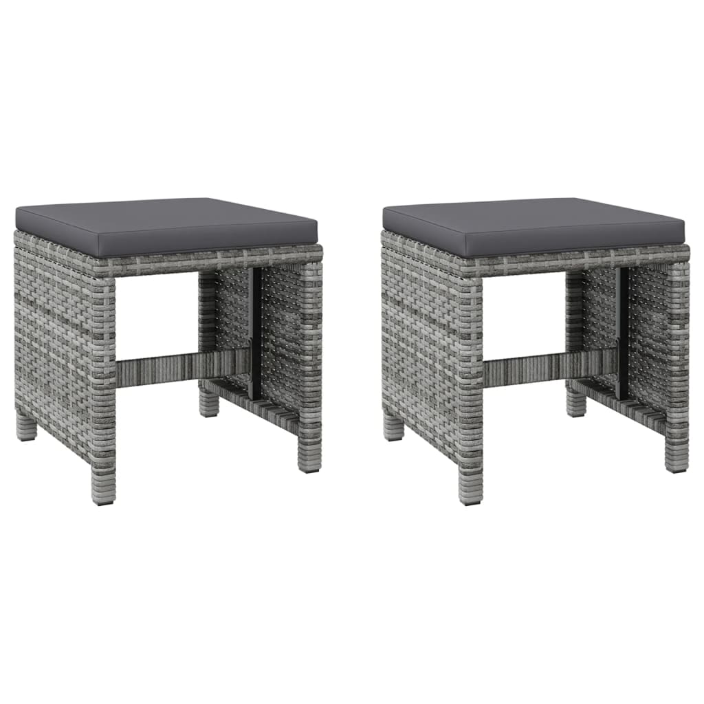 4-delige Tuinstoelen- en voetenbankenset poly rattan grijs is nu te koop bij PeponiXL, paradijselijk wonen!