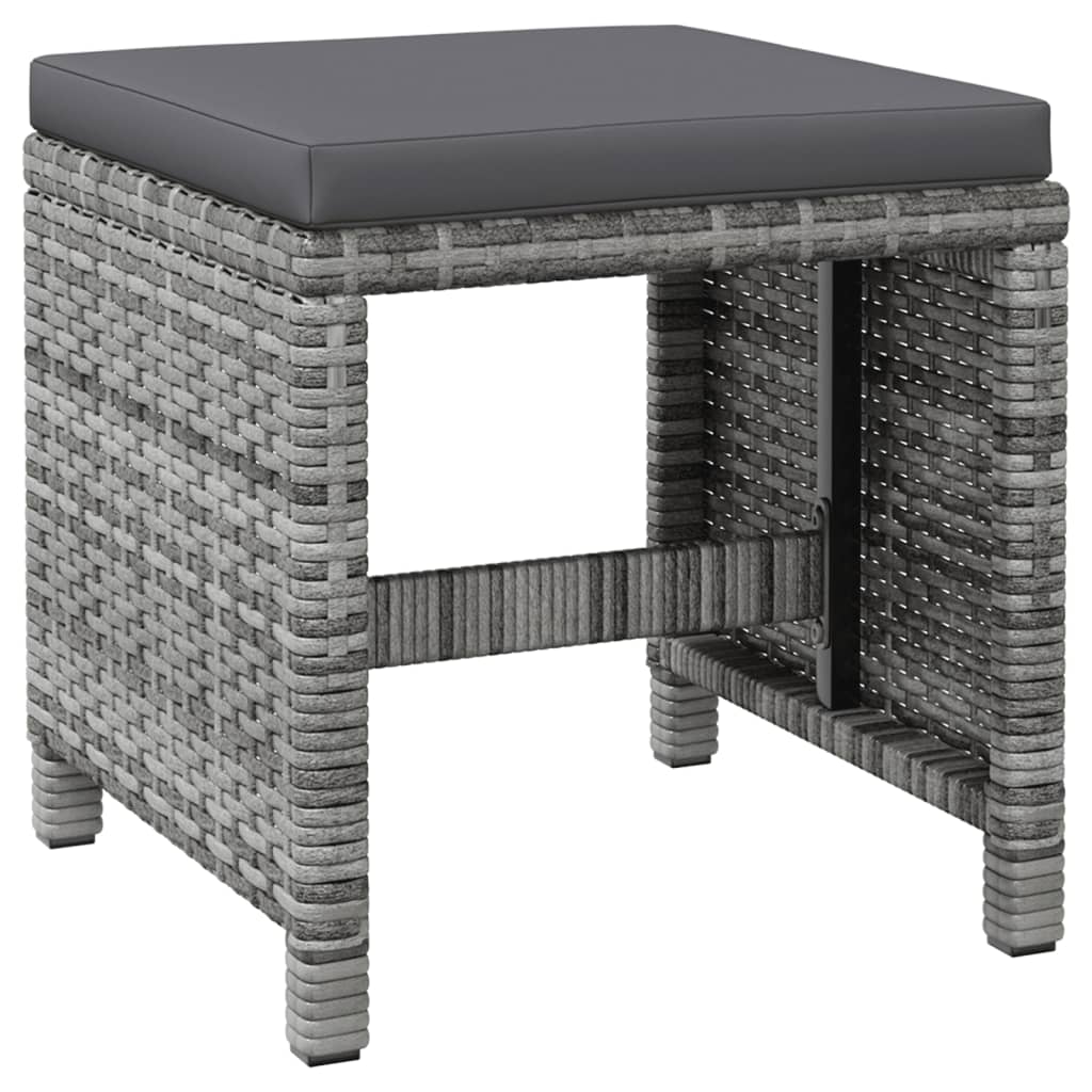 4-delige Tuinstoelen- en voetenbankenset poly rattan grijs is nu te koop bij PeponiXL, paradijselijk wonen!