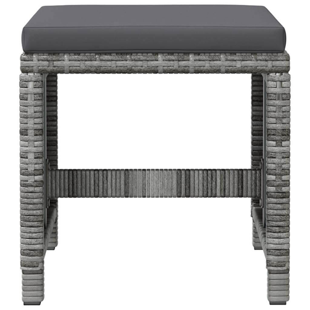 4-delige Tuinstoelen- en voetenbankenset poly rattan grijs is nu te koop bij PeponiXL, paradijselijk wonen!