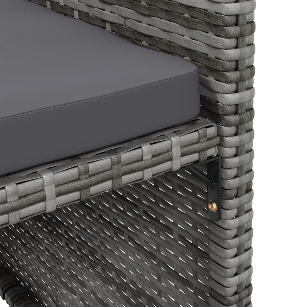 4-delige Tuinstoelen- en voetenbankenset poly rattan grijs is nu te koop bij PeponiXL, paradijselijk wonen!