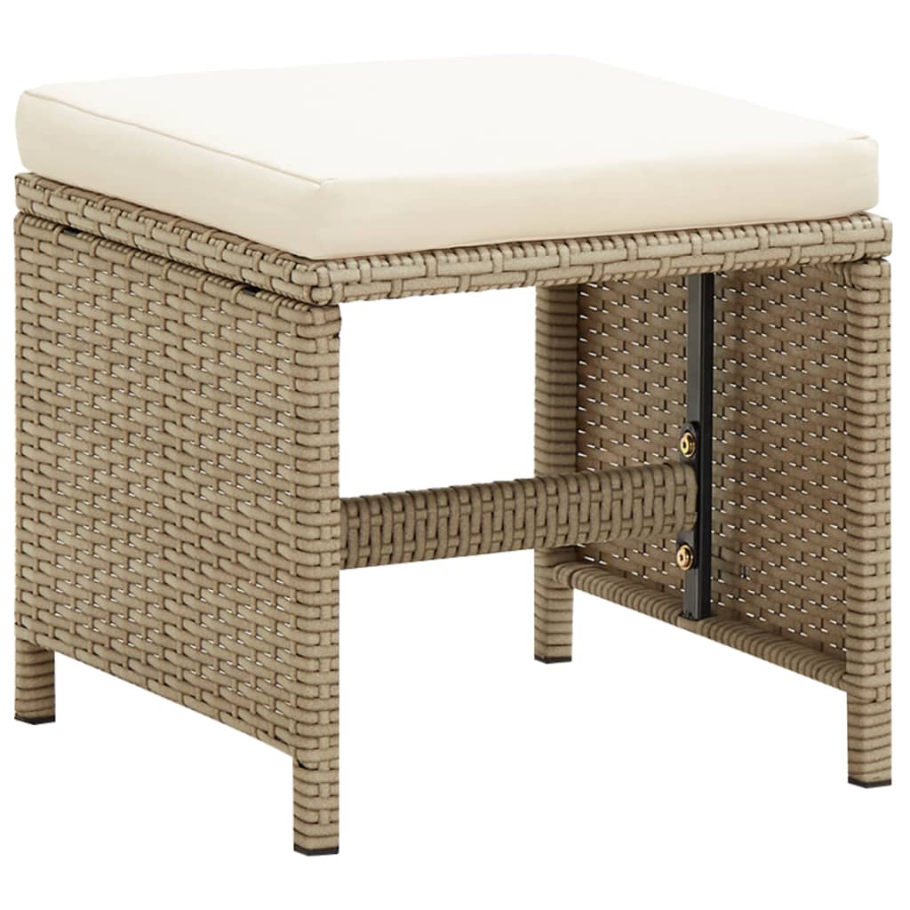Tuinkrukken 4 st met kussens poly rattan beige is nu te koop bij PeponiXL, paradijselijk wonen!