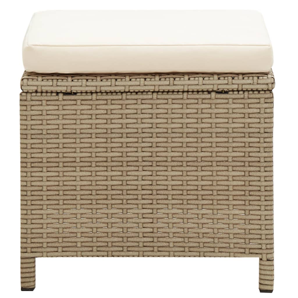 Tuinkrukken 4 st met kussens poly rattan beige is nu te koop bij PeponiXL, paradijselijk wonen!
