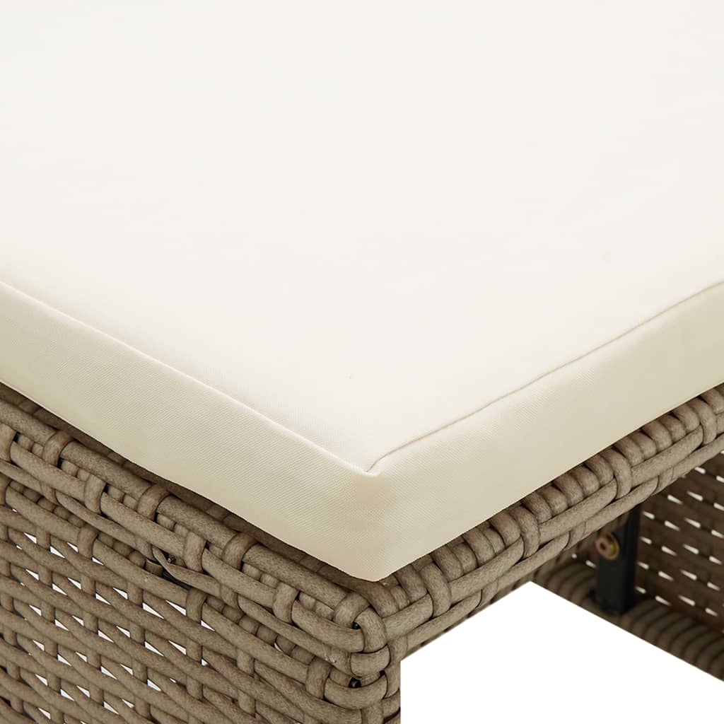 Tuinkrukken 4 st met kussens poly rattan beige is nu te koop bij PeponiXL, paradijselijk wonen!