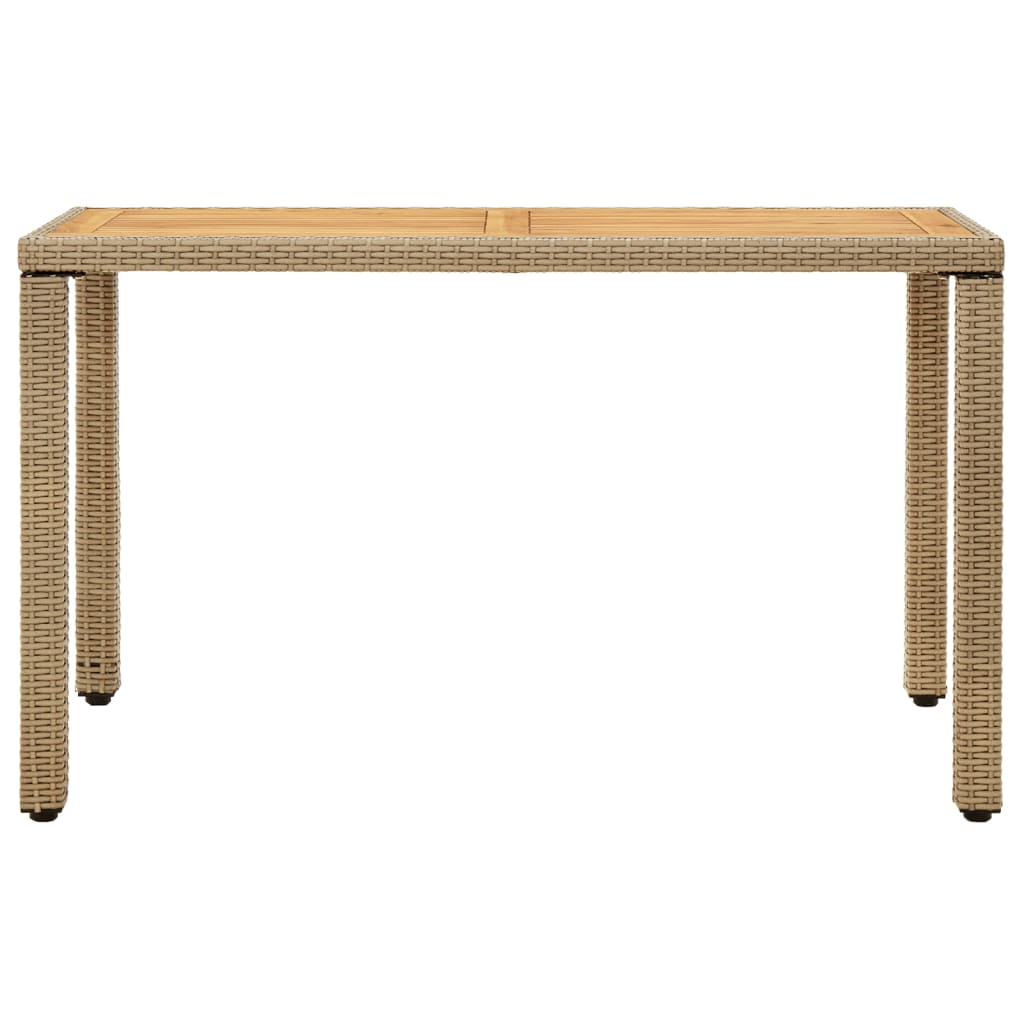 Tuintafel 123x60x74 cm poly rattan en massief acaciahout beige is nu te koop bij PeponiXL, paradijselijk wonen!