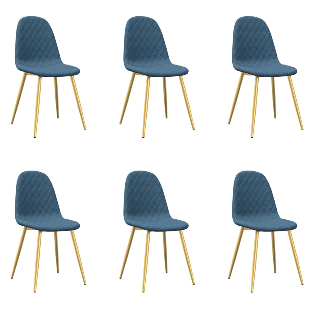 Eetkamerstoelen 6 st fluweel blauw is nu te koop bij PeponiXL, paradijselijk wonen!