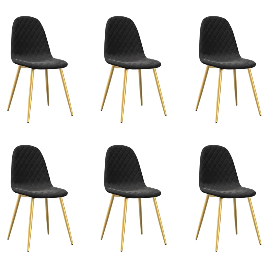 Eetkamerstoelen 6 st fluweel zwart is nu te koop bij PeponiXL, paradijselijk wonen!
