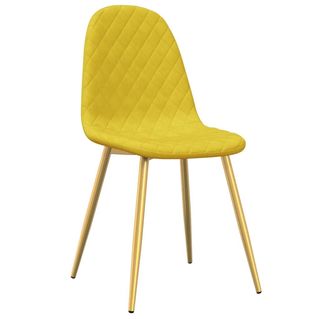 Eetkamerstoelen 6 st fluweel mosterdgeel is nu te koop bij PeponiXL, paradijselijk wonen!