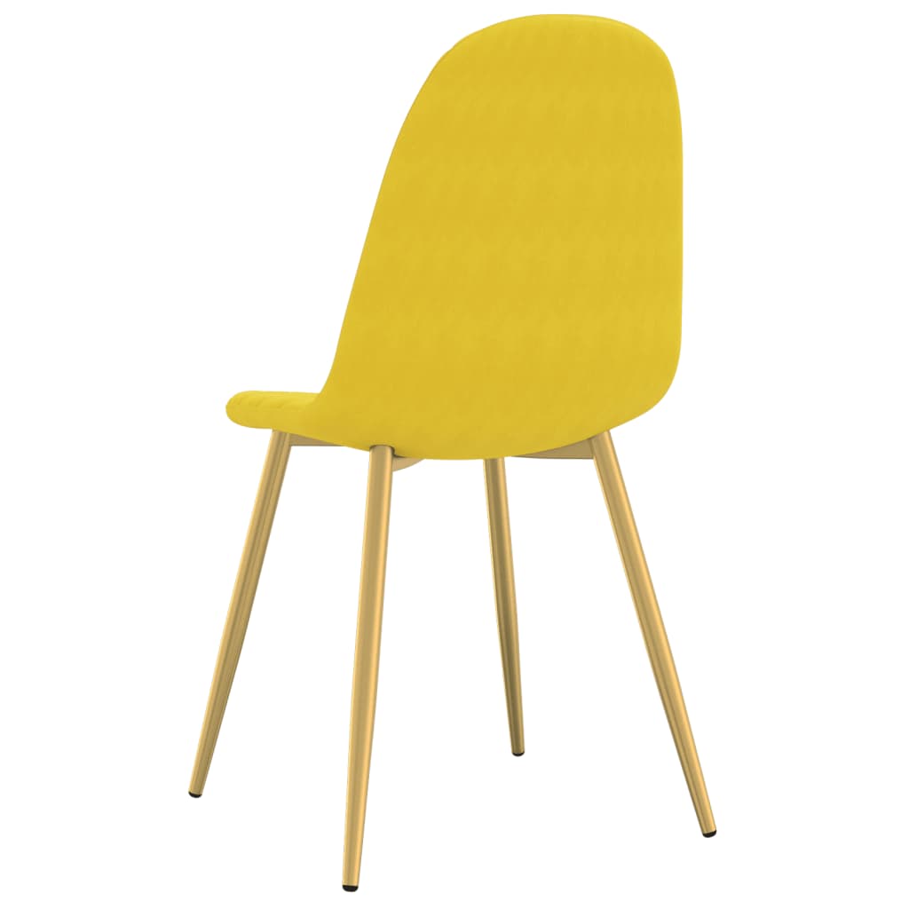 Eetkamerstoelen 6 st fluweel mosterdgeel is nu te koop bij PeponiXL, paradijselijk wonen!