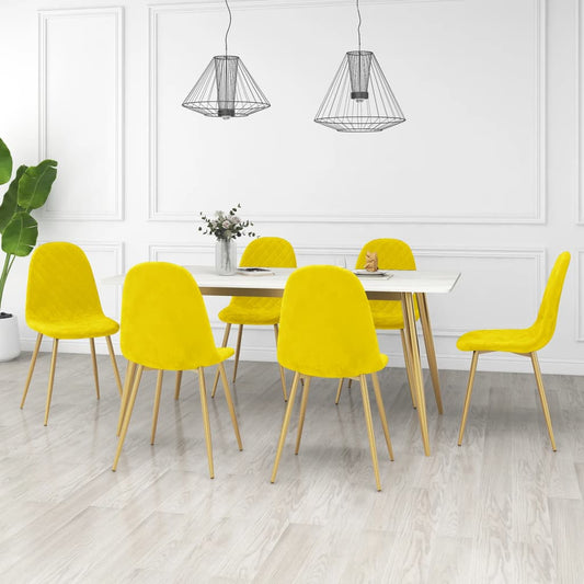 Eetkamerstoelen 6 st fluweel mosterdgeel is nu te koop bij PeponiXL, paradijselijk wonen!