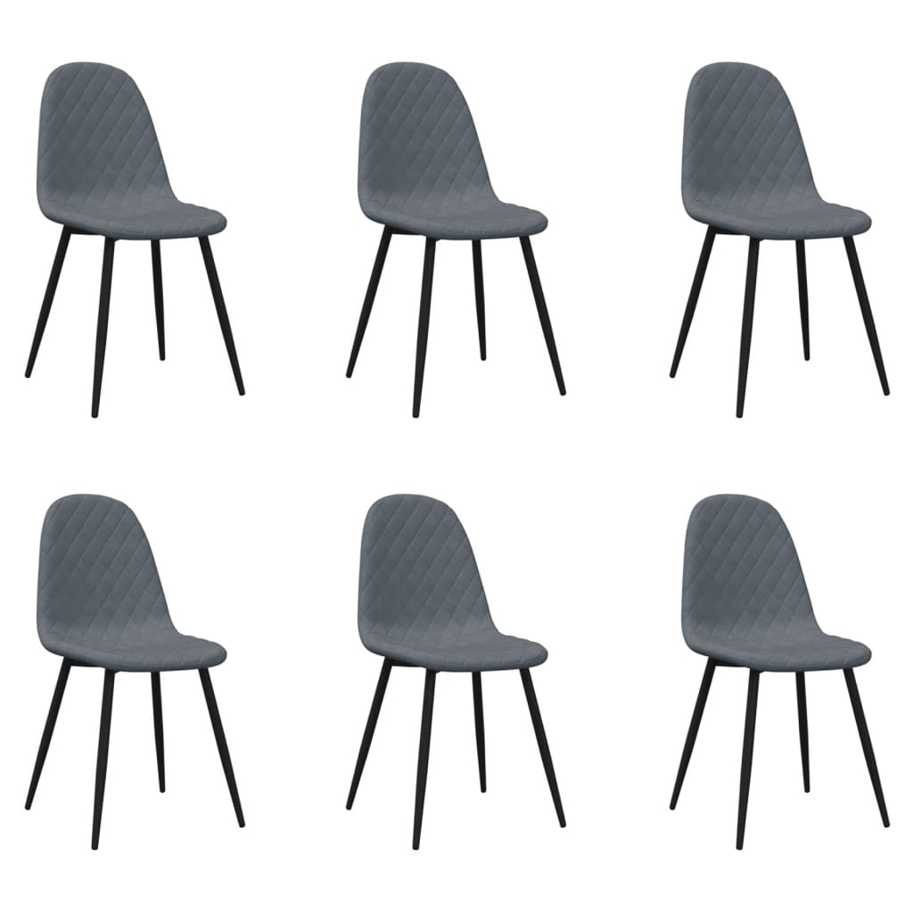 Eetkamerstoelen 6 st fluweel donkergrijs is nu te koop bij PeponiXL, paradijselijk wonen!