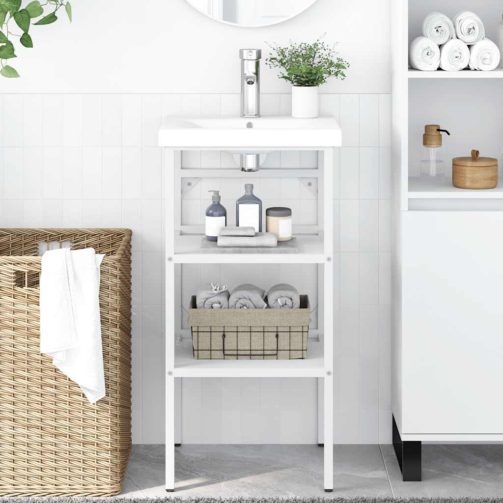 Wastafelframe 40x38x83 cm ijzer wit is nu te koop bij PeponiXL, paradijselijk wonen!