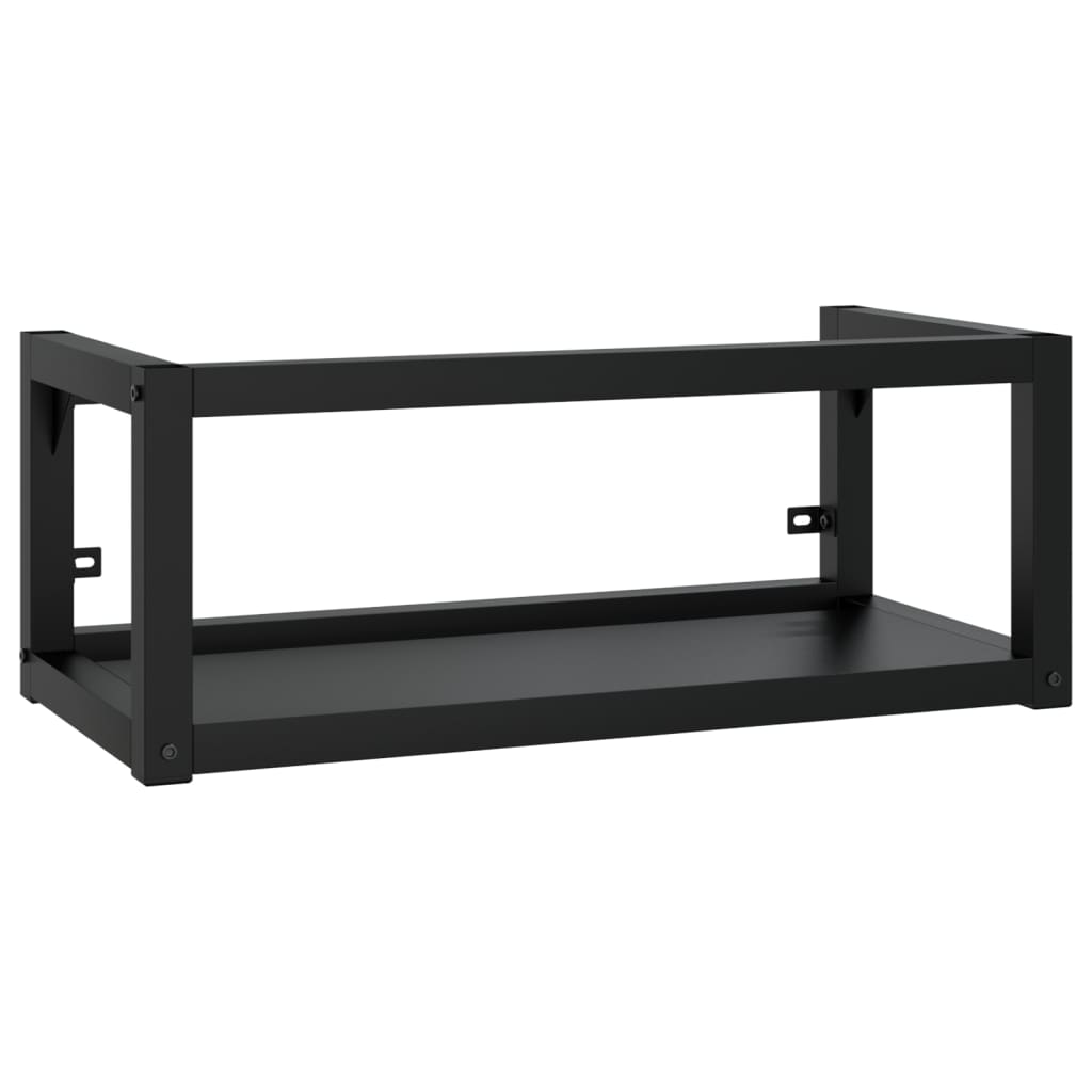 Wastafelframe wandgemonteerd 79x38x31 cm ijzer zwart is nu te koop bij PeponiXL, paradijselijk wonen!