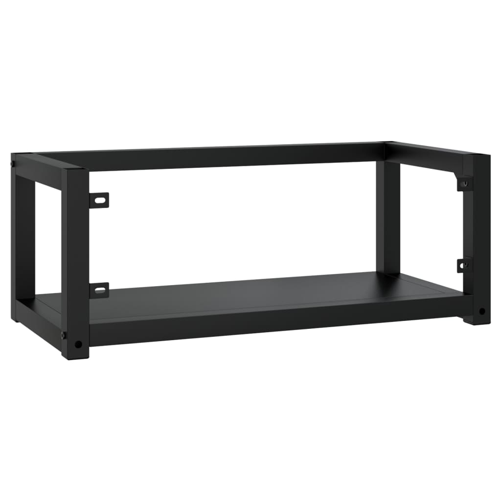 Wastafelframe wandgemonteerd 79x38x31 cm ijzer zwart is nu te koop bij PeponiXL, paradijselijk wonen!