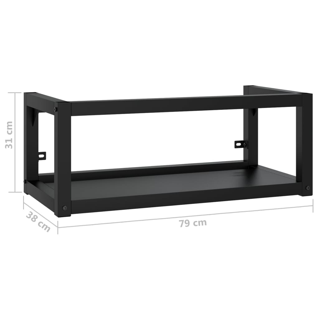 Wastafelframe wandgemonteerd 79x38x31 cm ijzer zwart is nu te koop bij PeponiXL, paradijselijk wonen!