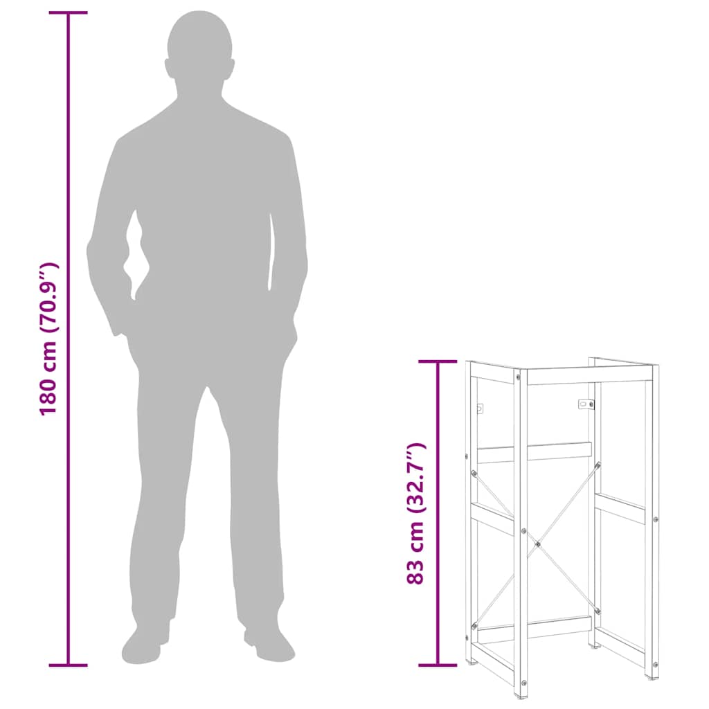Wastafelframe 40x38x83 cm ijzer wit is nu te koop bij PeponiXL, paradijselijk wonen!