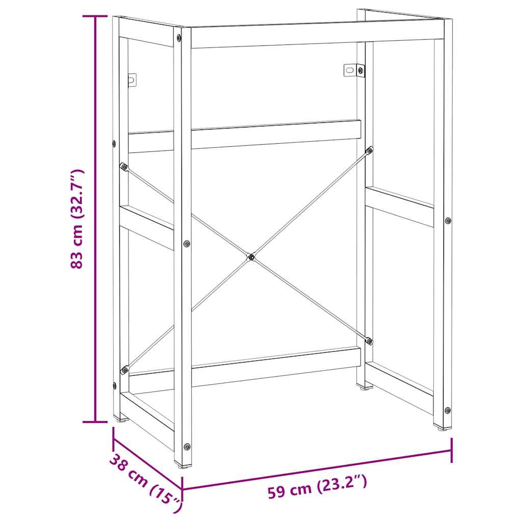 Wastafelframe 59x38x83 cm ijzer wit is nu te koop bij PeponiXL, paradijselijk wonen!