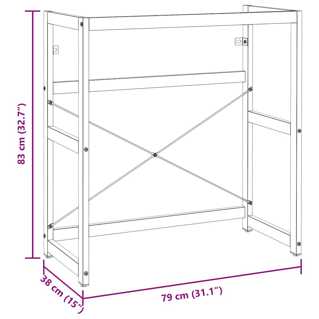 Wastafelframe 79x38x83 cm ijzer zwart is nu te koop bij PeponiXL, paradijselijk wonen!