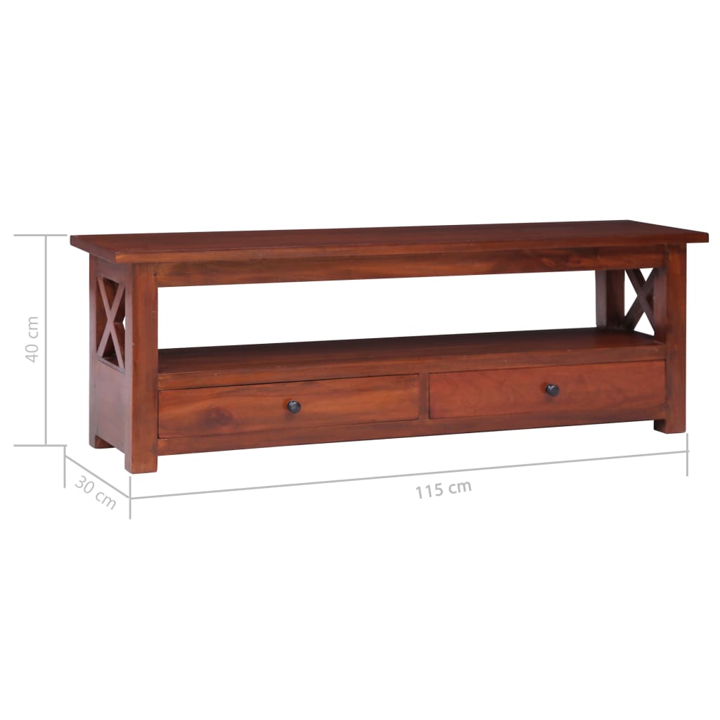 Tv-meubel 115x30x40 cm massief mahoniehout bruin is nu te koop bij PeponiXL, paradijselijk wonen!