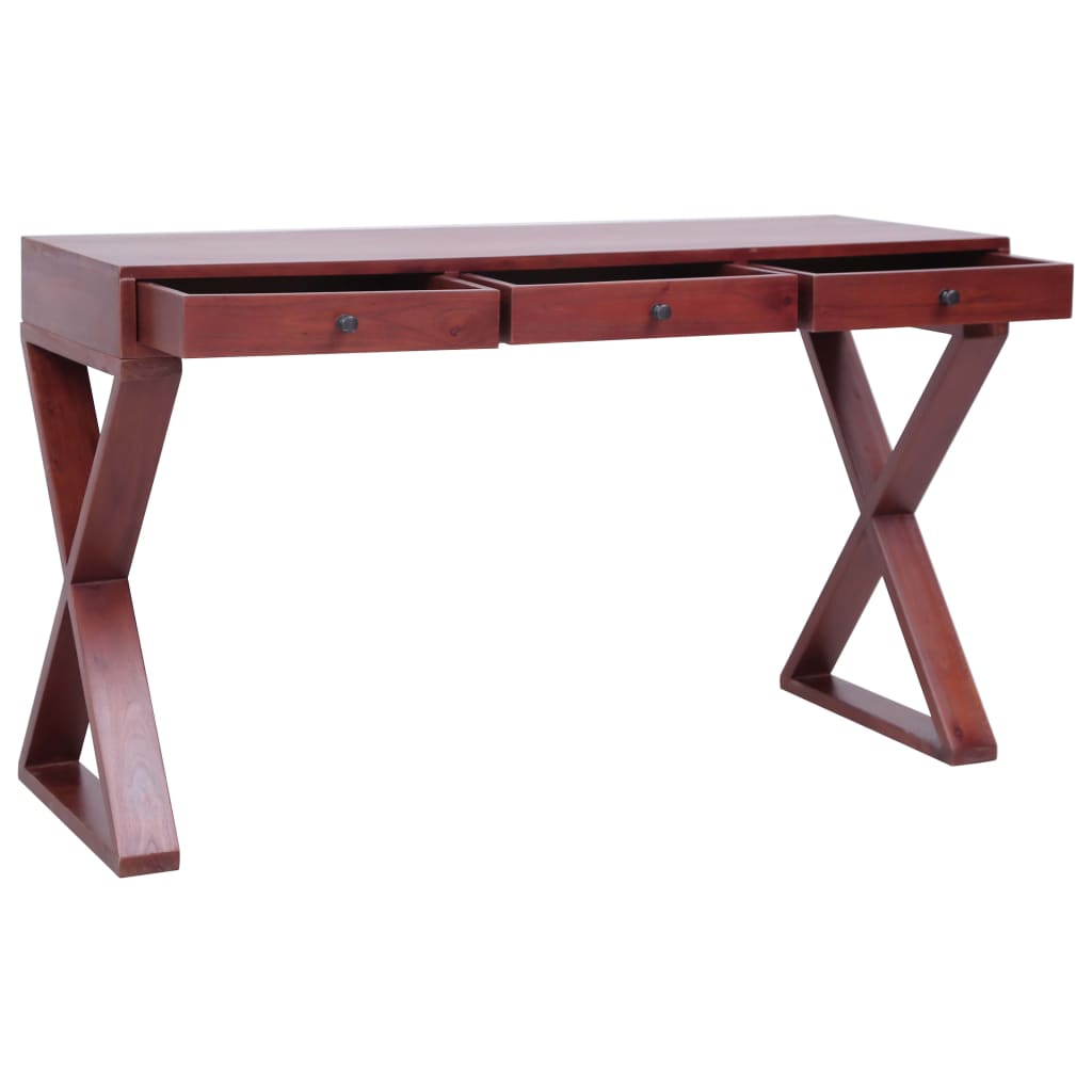 Computerbureau 115x47x77 cm massief mahoniehout bruin is nu te koop bij PeponiXL, paradijselijk wonen!