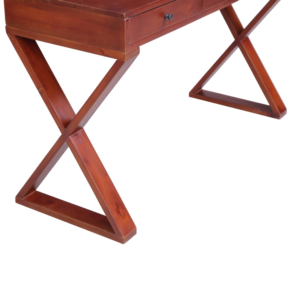 Computerbureau 115x47x77 cm massief mahoniehout bruin is nu te koop bij PeponiXL, paradijselijk wonen!