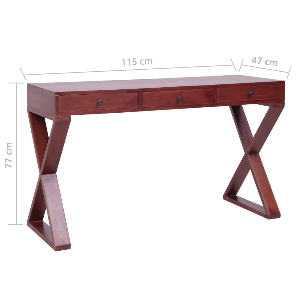 Computerbureau 115x47x77 cm massief mahoniehout bruin is nu te koop bij PeponiXL, paradijselijk wonen!
