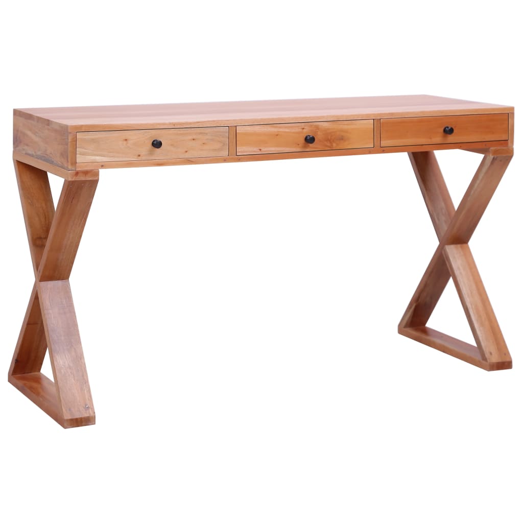 Computerbureau 115x47x77 cm massief mahoniehout naturel is nu te koop bij PeponiXL, paradijselijk wonen!