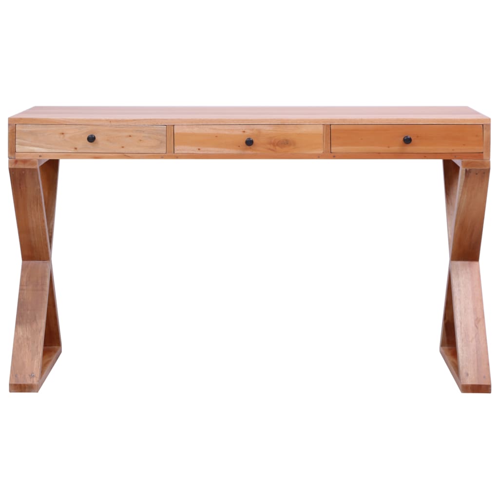 Computerbureau 115x47x77 cm massief mahoniehout naturel is nu te koop bij PeponiXL, paradijselijk wonen!