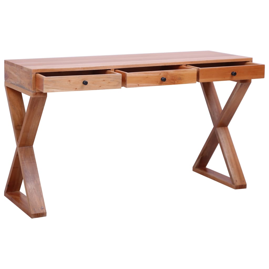 Computerbureau 115x47x77 cm massief mahoniehout naturel is nu te koop bij PeponiXL, paradijselijk wonen!