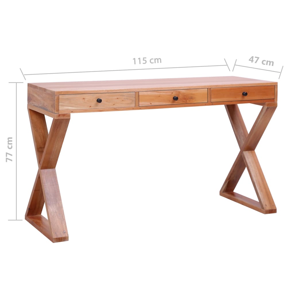 Computerbureau 115x47x77 cm massief mahoniehout naturel is nu te koop bij PeponiXL, paradijselijk wonen!