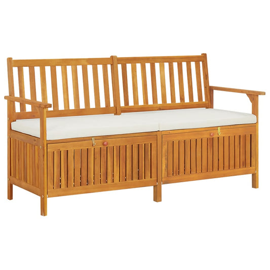 Opbergbankje met kussen 148 cm massief acaciahout is nu te koop bij PeponiXL, paradijselijk wonen!