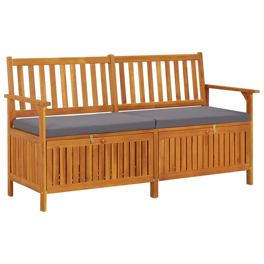Opbergbankje met kussen 148 cm massief acaciahout is nu te koop bij PeponiXL, paradijselijk wonen!