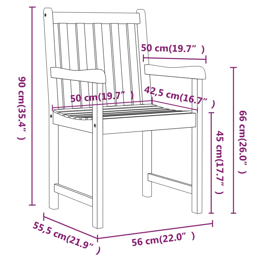 Tuinstoelen 2 st massief acaciahout is nu te koop bij PeponiXL, paradijselijk wonen!