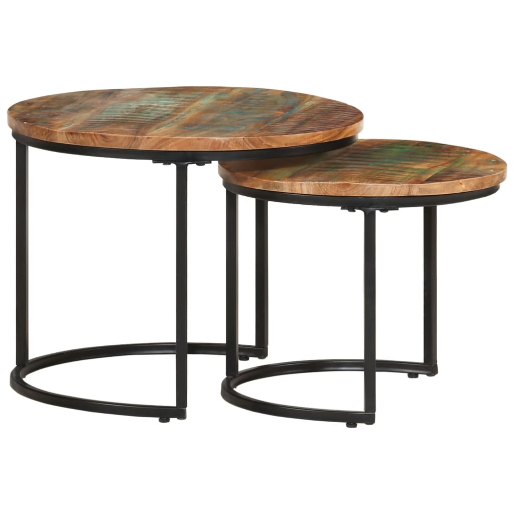2-delige Tafeltjesset massief gerecycled hout is nu te koop bij PeponiXL, paradijselijk wonen!