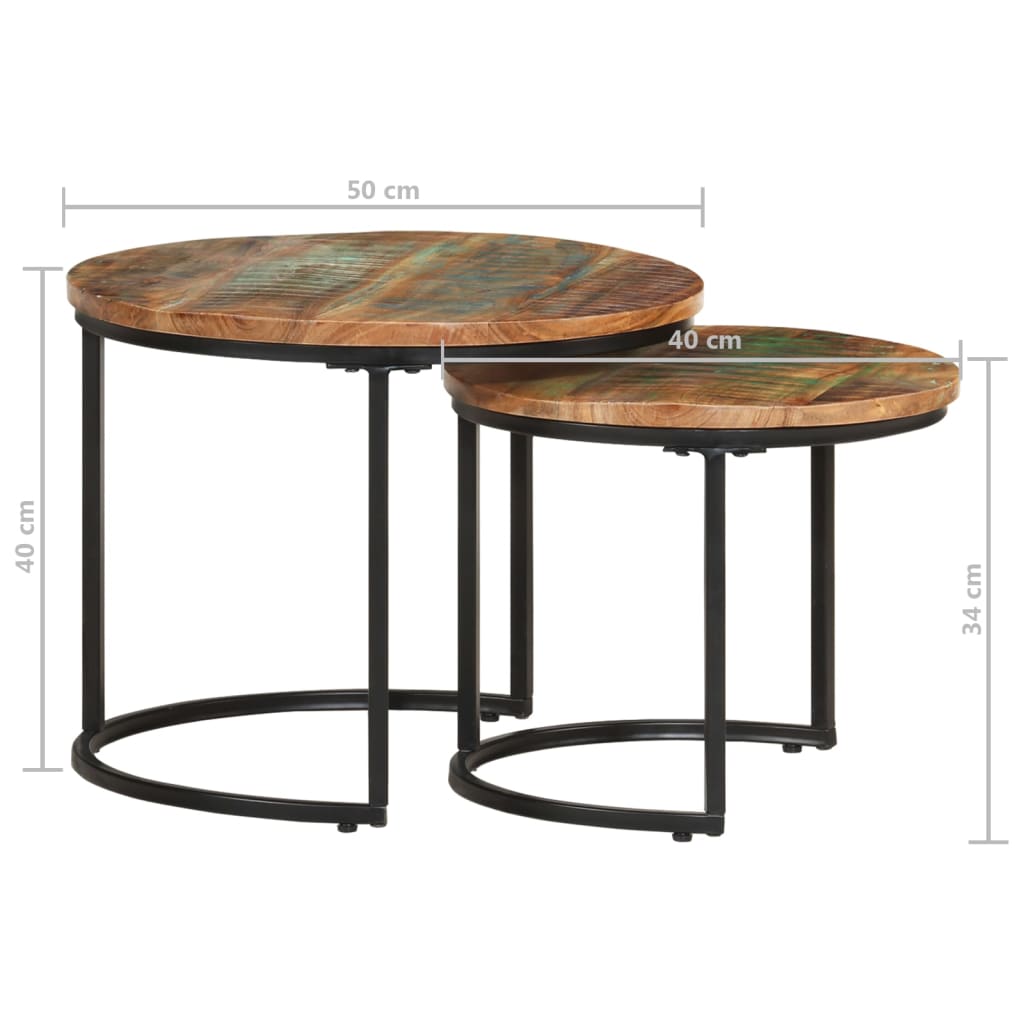 2-delige Tafeltjesset massief gerecycled hout is nu te koop bij PeponiXL, paradijselijk wonen!