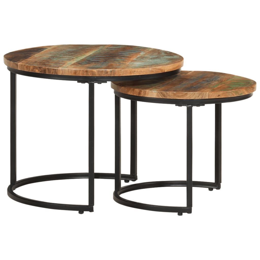 2-delige Tafeltjesset massief gerecycled hout is nu te koop bij PeponiXL, paradijselijk wonen!