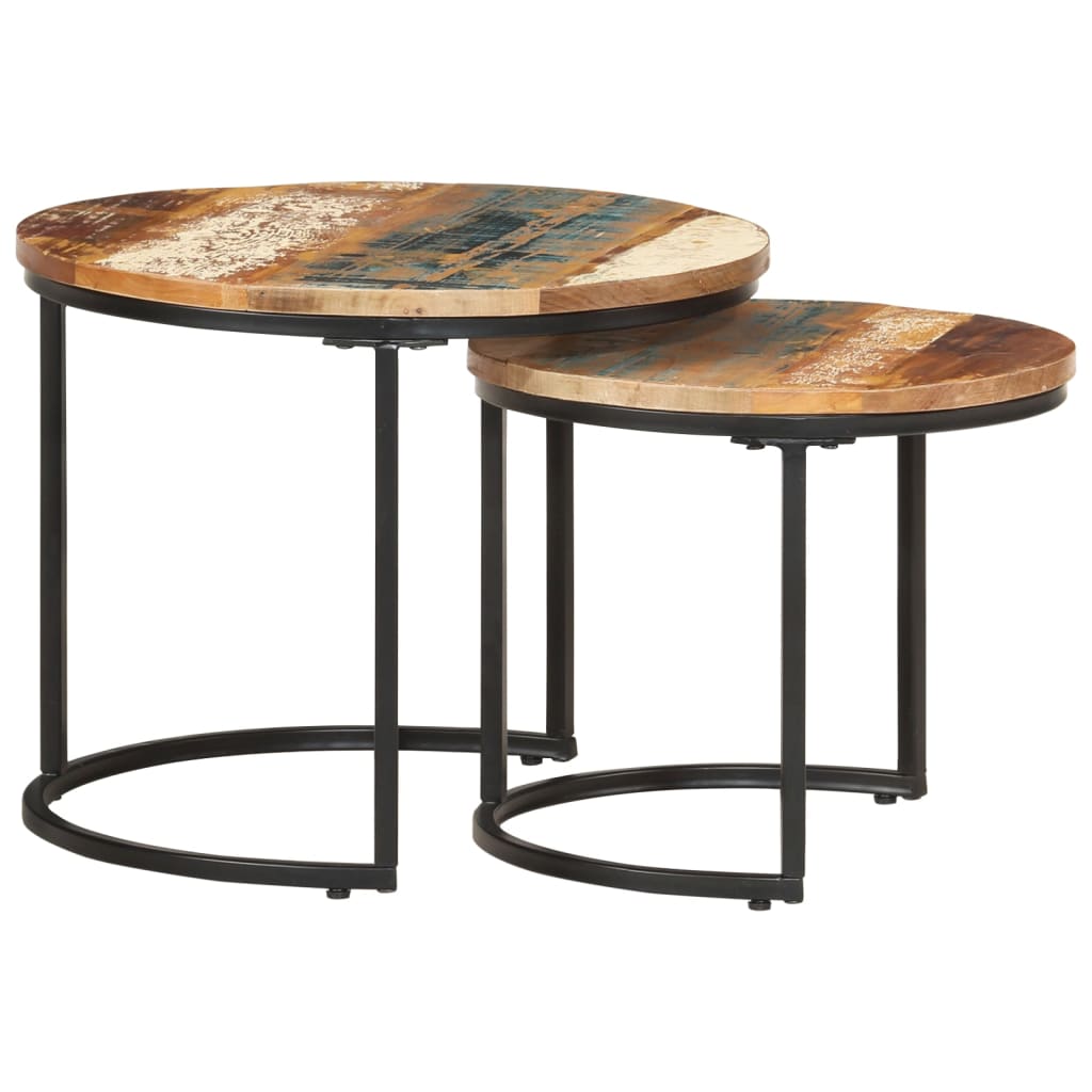 2-delige Tafeltjesset massief gerecycled hout is nu te koop bij PeponiXL, paradijselijk wonen!