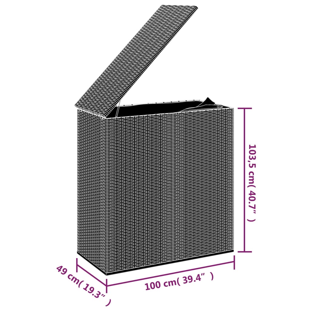 Tuinbox 100x49x103,5 cm polyetheen rattan bruin is nu te koop bij PeponiXL, paradijselijk wonen!