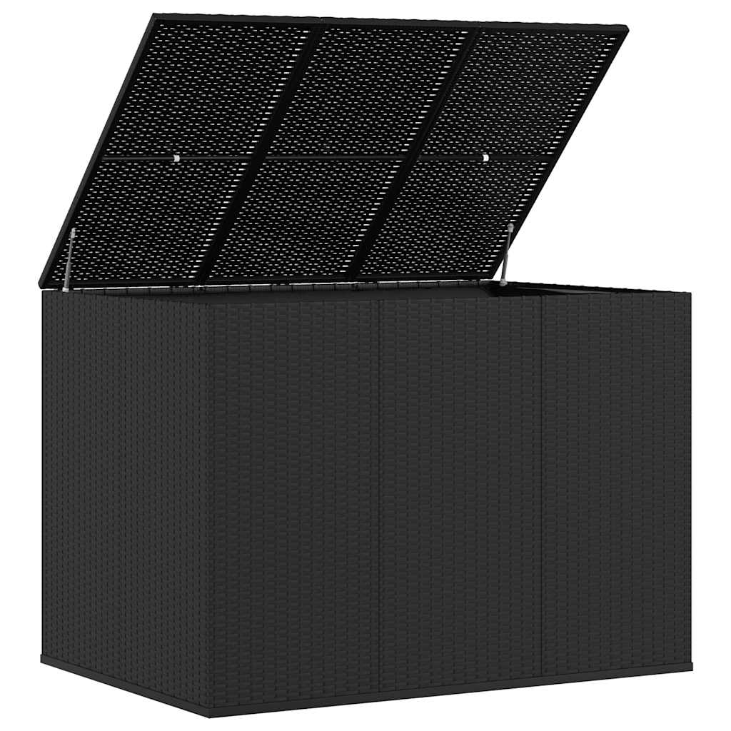 Tuinbox 145x100x103 cm polyetheen rattan zwart is nu te koop bij PeponiXL, paradijselijk wonen!