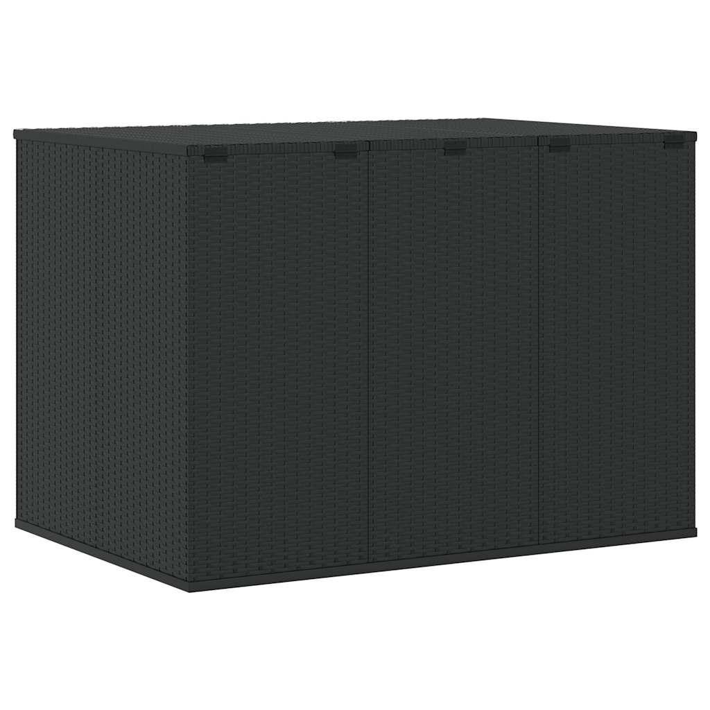 Tuinbox 145x100x103 cm polyetheen rattan zwart is nu te koop bij PeponiXL, paradijselijk wonen!