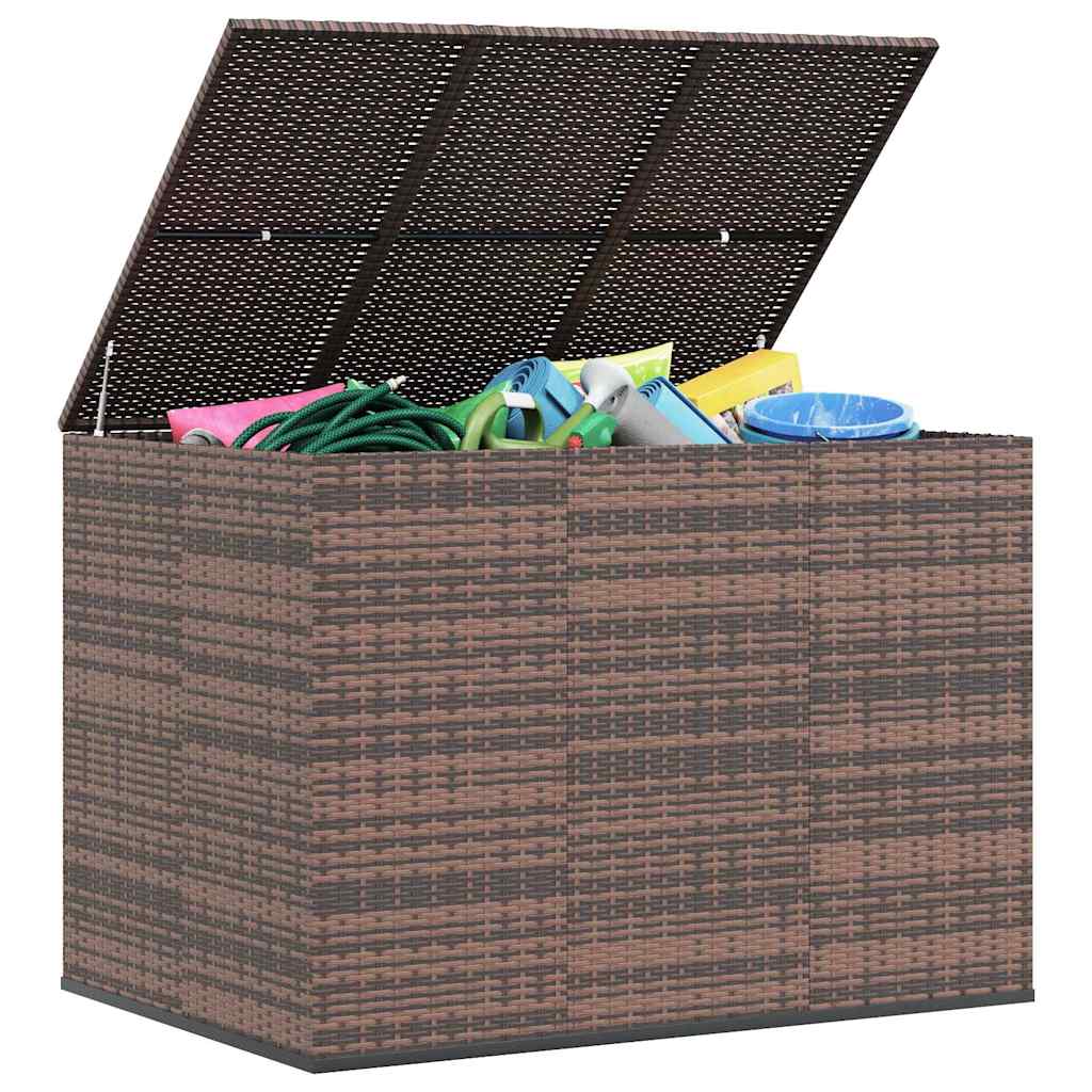 Tuinbox 145x100x103 cm polyetheen rattan bruin is nu te koop bij PeponiXL, paradijselijk wonen!