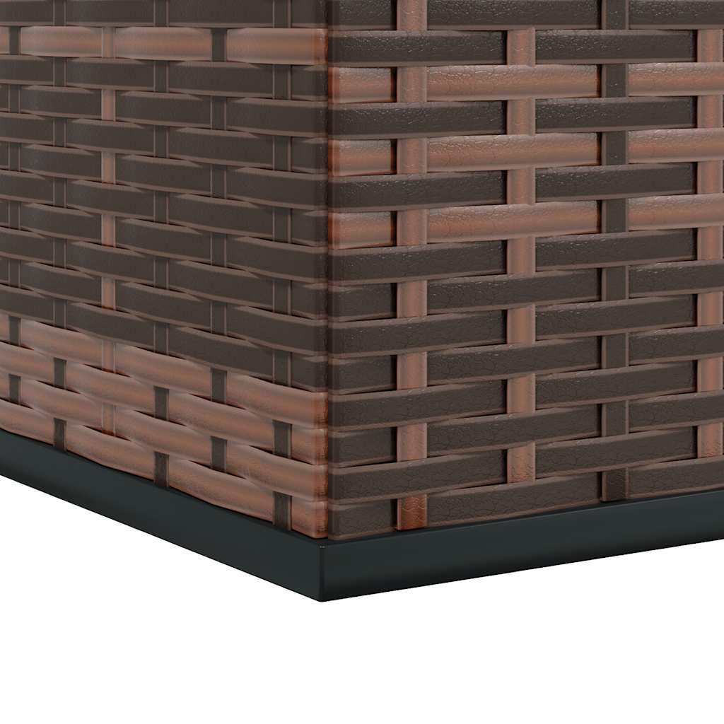 Tuinbox 145x100x103 cm polyetheen rattan bruin is nu te koop bij PeponiXL, paradijselijk wonen!