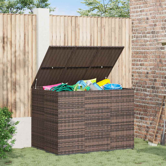 Tuinbox 145x100x103 cm polyetheen rattan bruin is nu te koop bij PeponiXL, paradijselijk wonen!