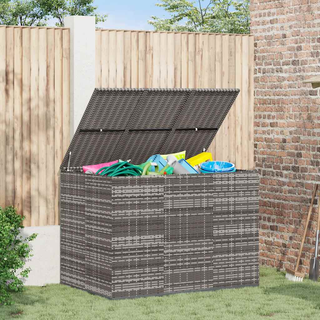 Tuinbox 145x100x103 cm polyetheen rattan grijs is nu te koop bij PeponiXL, paradijselijk wonen!