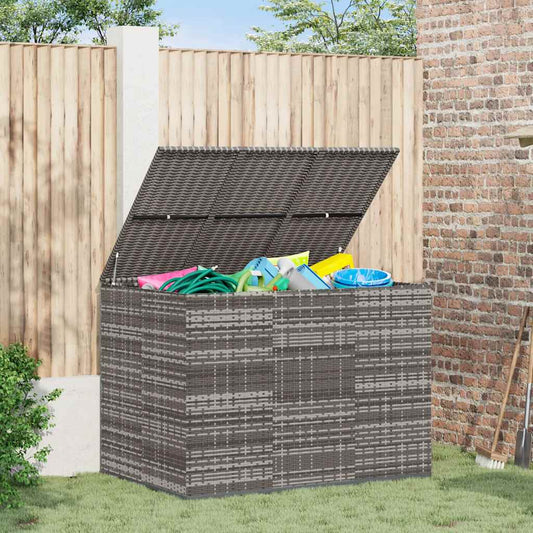 Tuinbox 145x100x103 cm polyetheen rattan grijs is nu te koop bij PeponiXL, paradijselijk wonen!