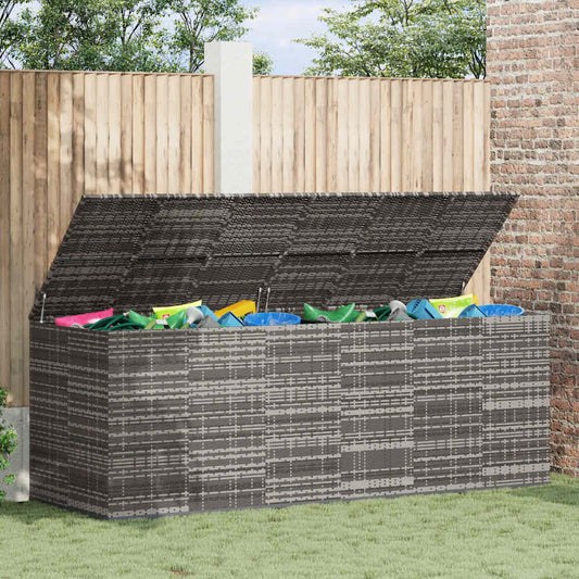 Tuinbox 291x100,5x104 cm polyetheen rattan grijs is nu te koop bij PeponiXL, paradijselijk wonen!