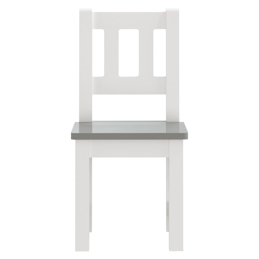 3-delige Kindertafel- en stoelenset MDF wit en grijs is nu te koop bij PeponiXL, paradijselijk wonen!