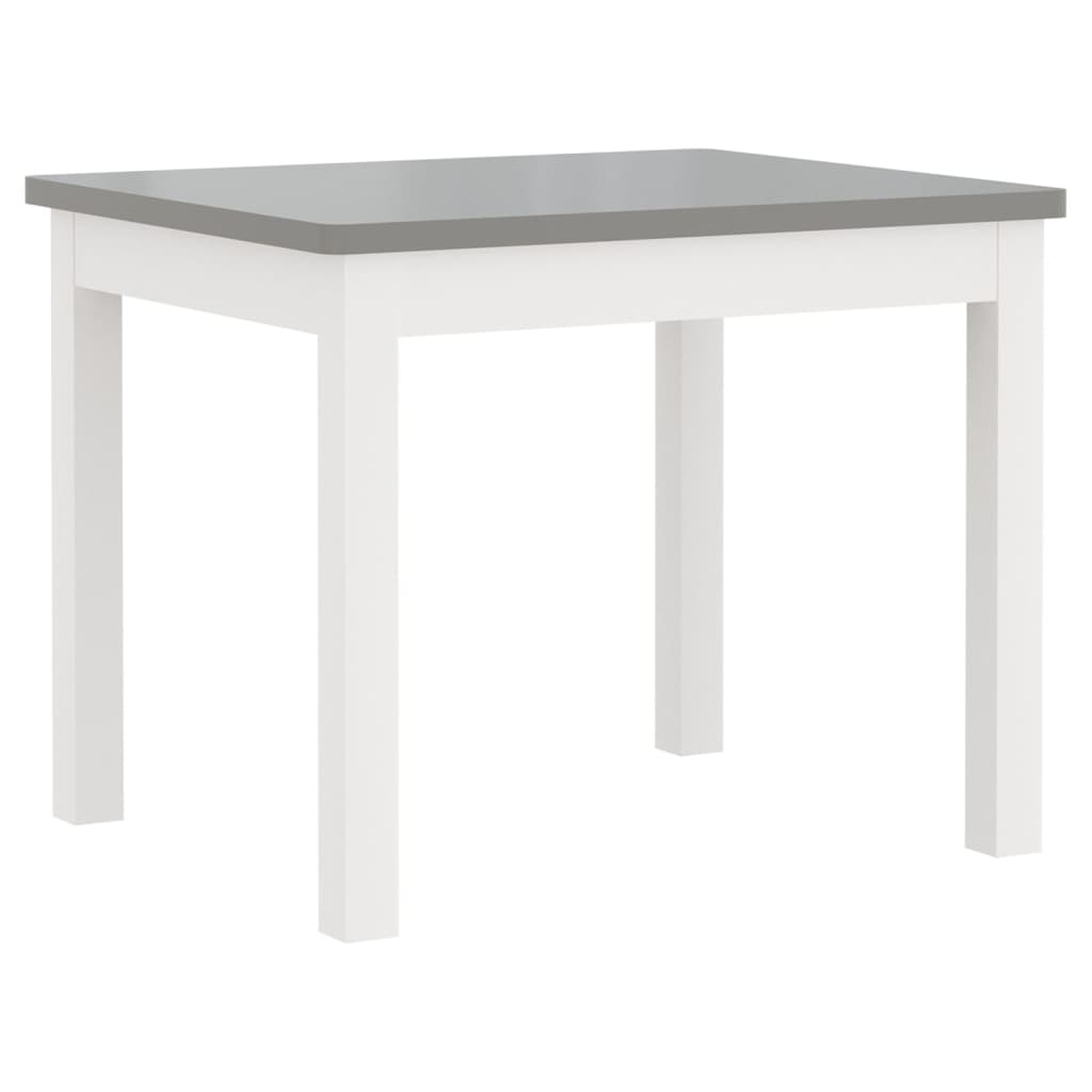3-delige Kindertafel- en stoelenset MDF wit en grijs is nu te koop bij PeponiXL, paradijselijk wonen!