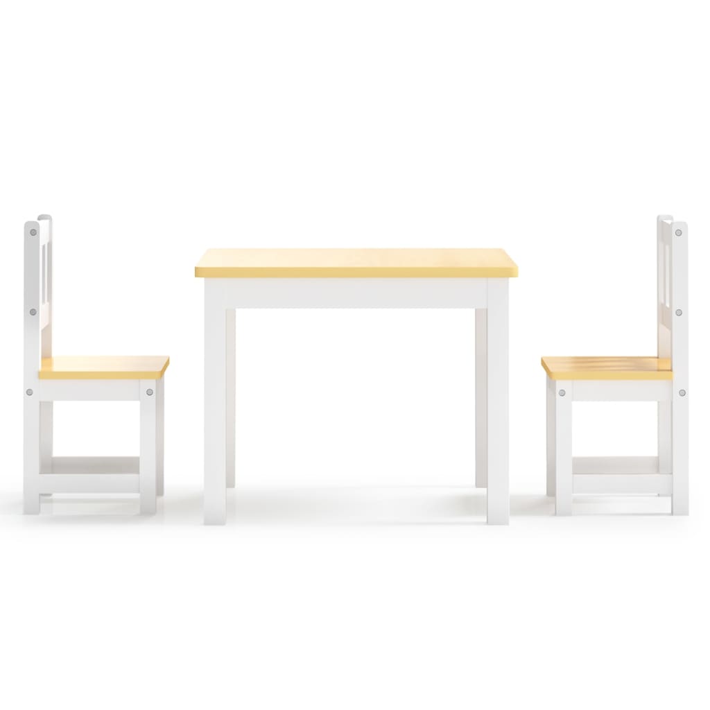 3-delige Kindertafel- en stoelenset MDF wit en grijs is nu te koop bij PeponiXL, paradijselijk wonen!