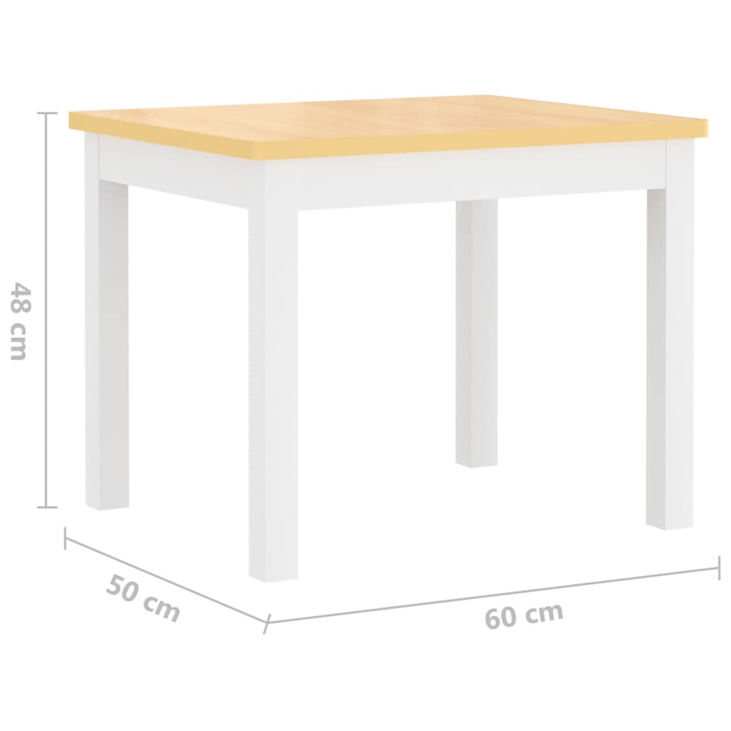 3-delige Kindertafel- en stoelenset MDF wit en grijs is nu te koop bij PeponiXL, paradijselijk wonen!