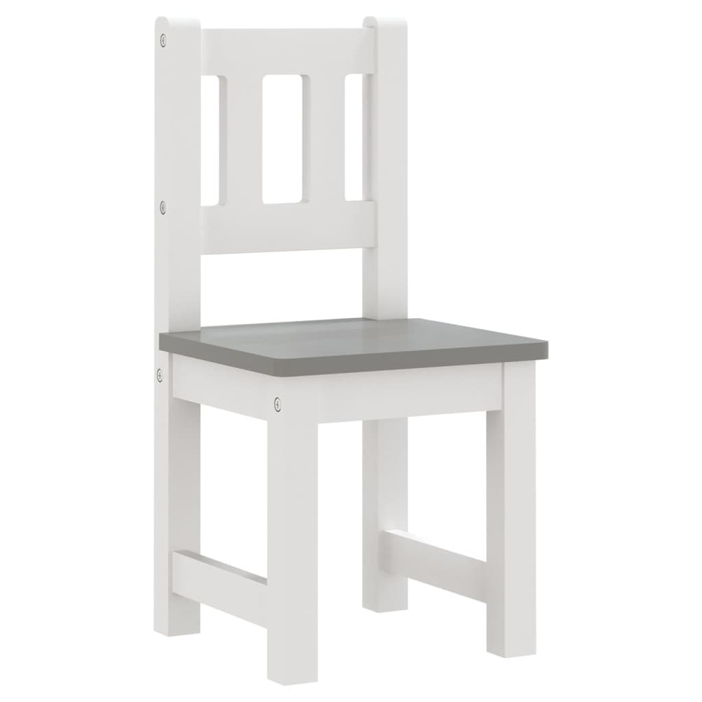 3-delige Kindertafel- en stoelenset MDF wit en grijs is nu te koop bij PeponiXL, paradijselijk wonen!